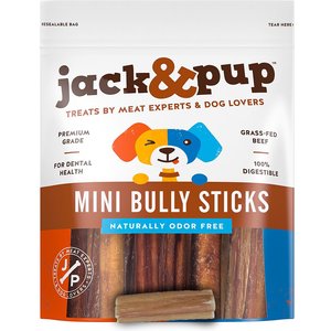 Jack & Pup Mini Bully Sticks Dog Treats, 6-oz bag