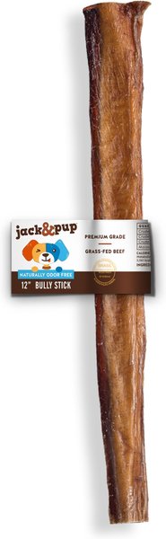 Jack & Pup Bully Stick Thick Dog Treats, 12-in, 1 count slide 1 of 4