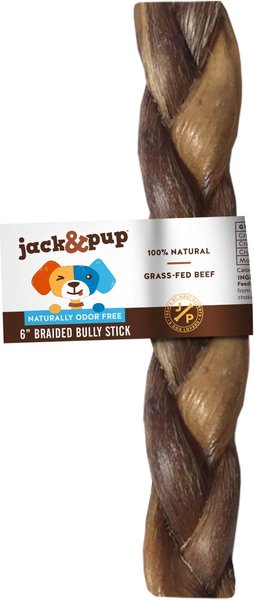 Jack & Pup Braided 6-in Bully Stick Dog Treat, 1 count slide 1 of 3