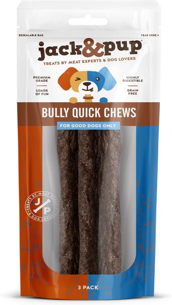 Jack & Pup Bully Quick Chews 12-in Dog Treats, 3 count slide 1 of 1