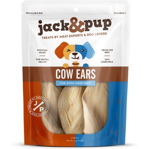 Jack & Pup White Cow Ears Dog Treats, 5 count