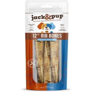 Jack & Pup Beef Rib Bone 12-in Dog Treats, 3 count