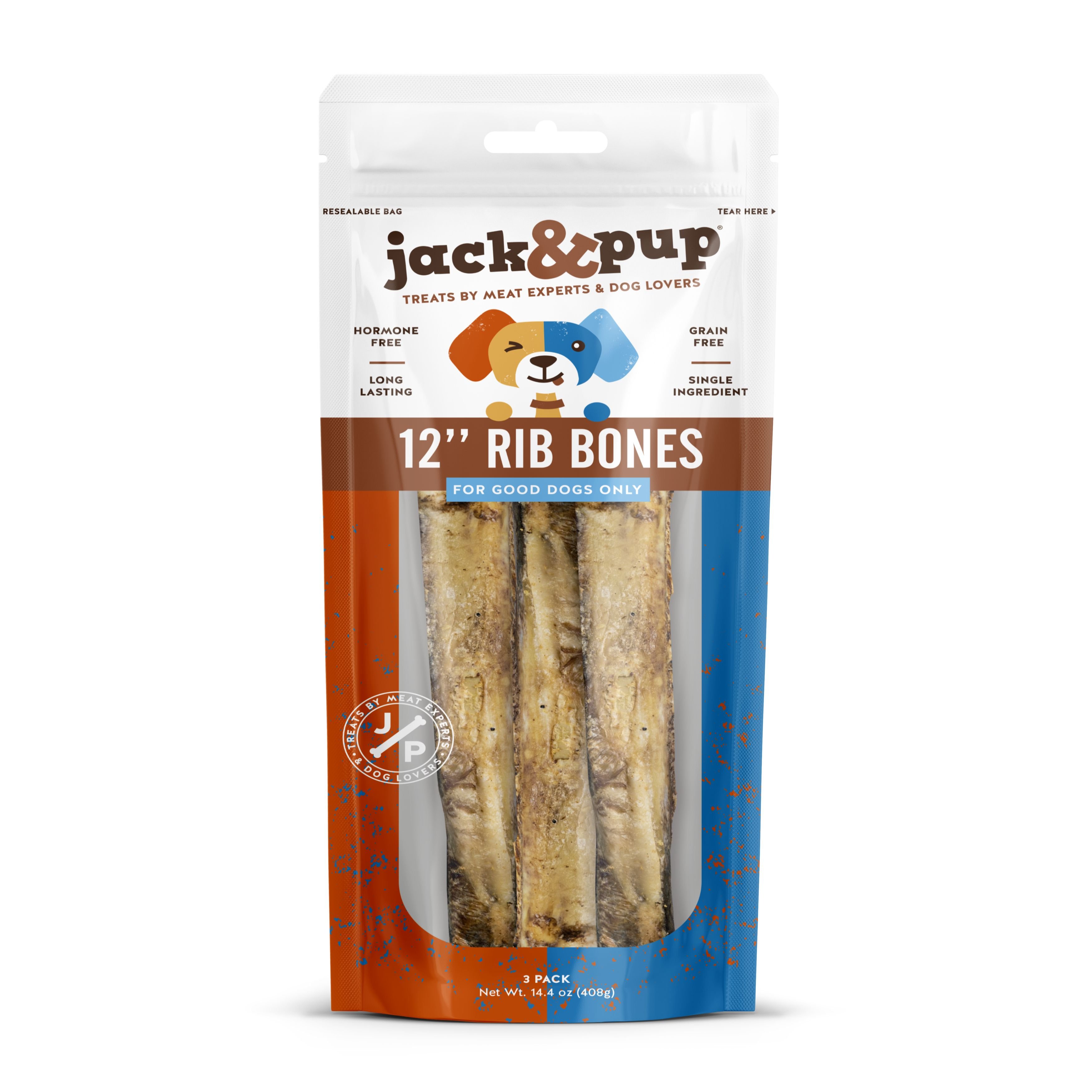 JACK & PUP Beef Rib Bone 12in Dog Treats, 3 count Customer Questions