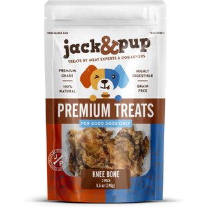 Jack & Pup Beef Knee Cap Bones Dog Treats, 2 count