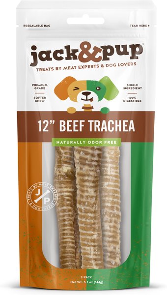 Jack & Pup Beef Trachea 12-in Dog Treats, 3 count slide 1 of 6