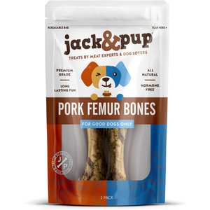 Jack & Pup Pork Femur Bone Dog Treats, 2 count