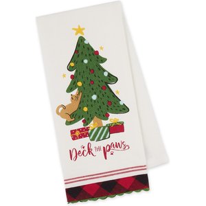 Design Imports Deck The Paws Embellished Dish Towel