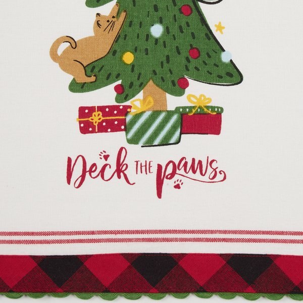 Design Imports Deck The Paws Embellished Dish Towel