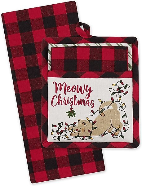 Design Imports Meowy Christmas Potholder Gift Set slide 1 of 7