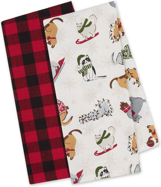 Design Imports Cat's Meow Dish Towel, 2 count