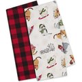 Design Imports Meowy Christmas Dish Towel, 2 count