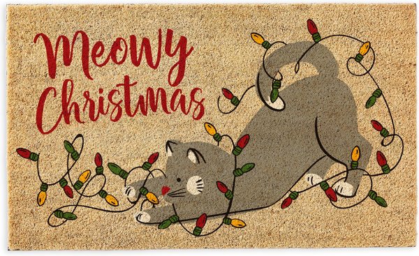 Design Imports Meowy Christmas Doormat slide 1 of 1