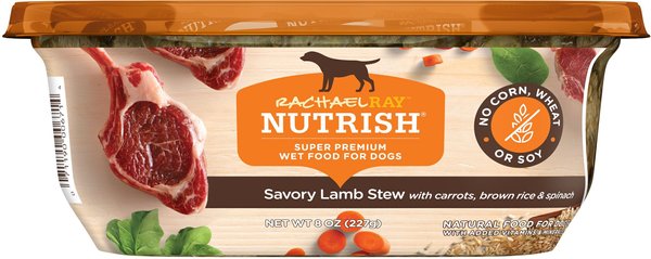 Rachael Ray Nutrish Natural Savory Lamb Stew Natural Wet Dog Food, 8-oz tub, case of 8 slide 1 of 8
