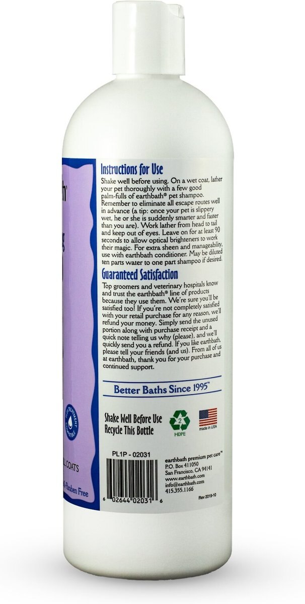 EARTHBATH Light Color Coat Brightening Lavender Dog & Cat Shampoo, 16