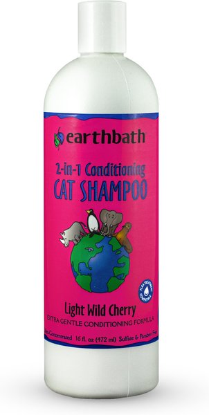 Earthbath 2-in-1 Light Wild Cherry Conditioning Cat Shampoo, 16-oz bottle slide 1 of 4