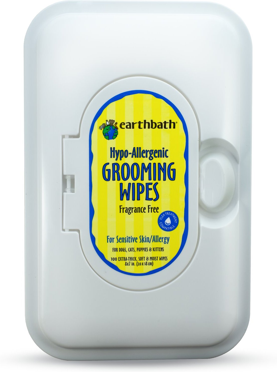 EARTHBATH HypoAllergenic Grooming Wipes for Dogs & Cats, 100 count