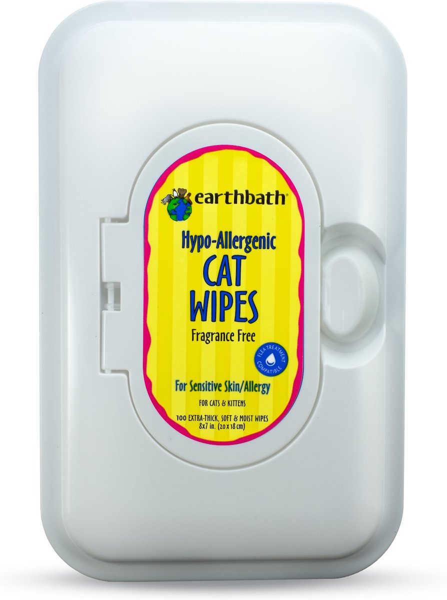 EARTHBATH HypoAllergenic Grooming Wipes for Cats, 100 count