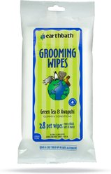 Earthbath Green Tea & Awapuhi Travel Grooming Wipes for Dogs & Cats, 28 count