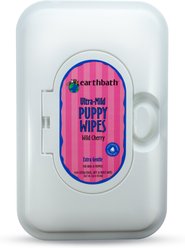 Earthbath Ultra-Mild Wild Cherry Grooming Wipes for Puppies, 100 count