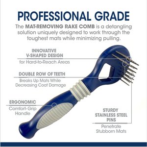 Four Paws Magic Coat Professional Series Instant Mat & Tangle Remover Rake & Comb