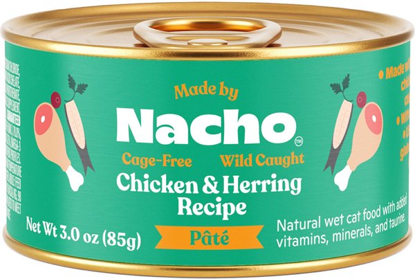 Made by Nacho WIld-Caught Chicken & Herring Recipe Grain-Free Pate Wet Cat Food, 3-oz can, case of 24 slide 1 of 7