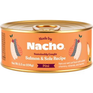 Made by Nacho Sustainably Caught Salmon & Sole Recipe Grain-Free Pate Wet Cat Food, 5.5-oz can, case of 24