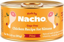 Made by Nacho Chicken Recipe Grain-Free Pate Wet Kitten Food, 3-oz can, case of 24