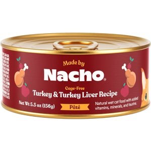 Made by Nacho Turkey & Turkey Liver Recipe Grain-Free Pate Wet Cat Food, 5.5-oz can, case of 24