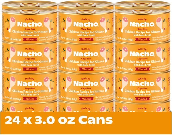 Made by Nacho Chicken Recipe Minced Wet Kitten Food, 3-oz can, case of 24