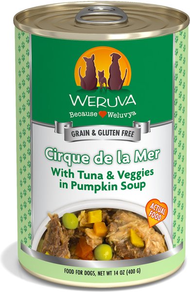 Weruva Cirque De La Mer with Tuna & Veggies in Pumpkin Soup Grain-Free Canned Dog Food, 14-oz, case of 12 slide 1 of 10