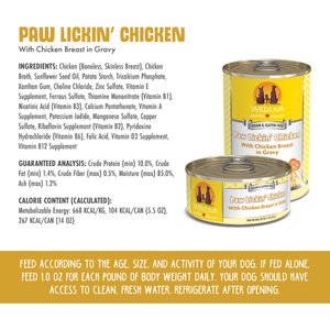 Weruva Paw Lickin' Chicken in Gravy Grain-Free Canned Dog Food, 14-oz, case of 12