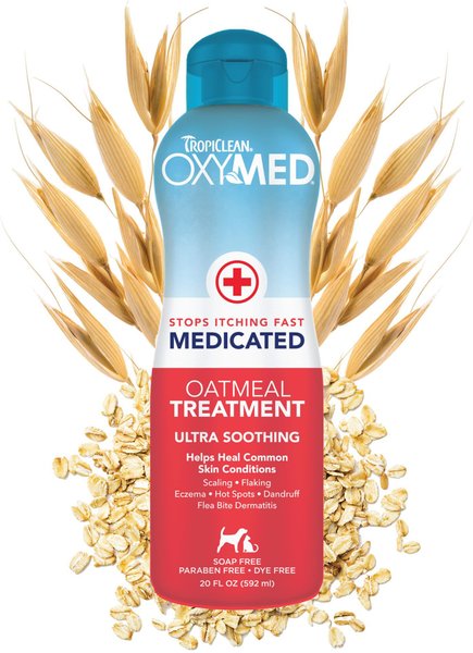TropiClean OxyMed Medicated Oatmeal Dog & Cat Treatment Rinse, 20-oz bottle slide 1 of 10
