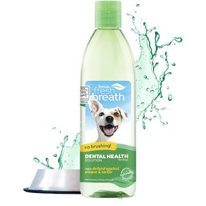 TropiClean Fresh Breath Dental Health Solution Dog Dental Water Additive, 16-oz bottle