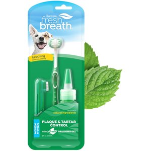TropiClean Fresh Breath Oral Care Small/Medium Dog Toothbrush Kit