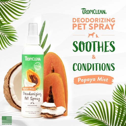 TropiClean Papaya Deodorizing Dog & Cat Spray, 8-oz bottle