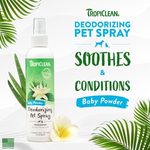 TropiClean Baby Powder Deodorizing Dog & Cat Spray, 8-oz bottle