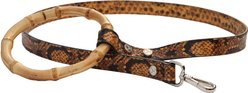 Shaya Pets Sasha Embossed Leather Leash, Black & Yellow, Small