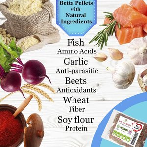 SunGrow High Protein Betta & Goldfish Floating Food Pellets Food, 0.95-oz bag