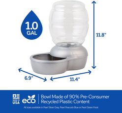 Petmate Pearl Replendish Waterer with Microban, Silver Grey, 1-gal slide 2 of 2