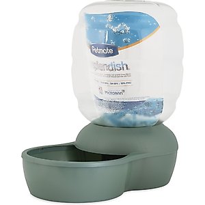 Petmate Pearl Replendish Gravity Refill Dog & Cat Waterer with Microban, Brushed Nickel, 4-gal