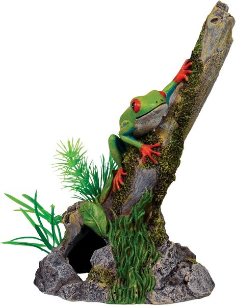 Underwater Treasures Tree Frog on Stump Fish Ornament slide 1 of 1