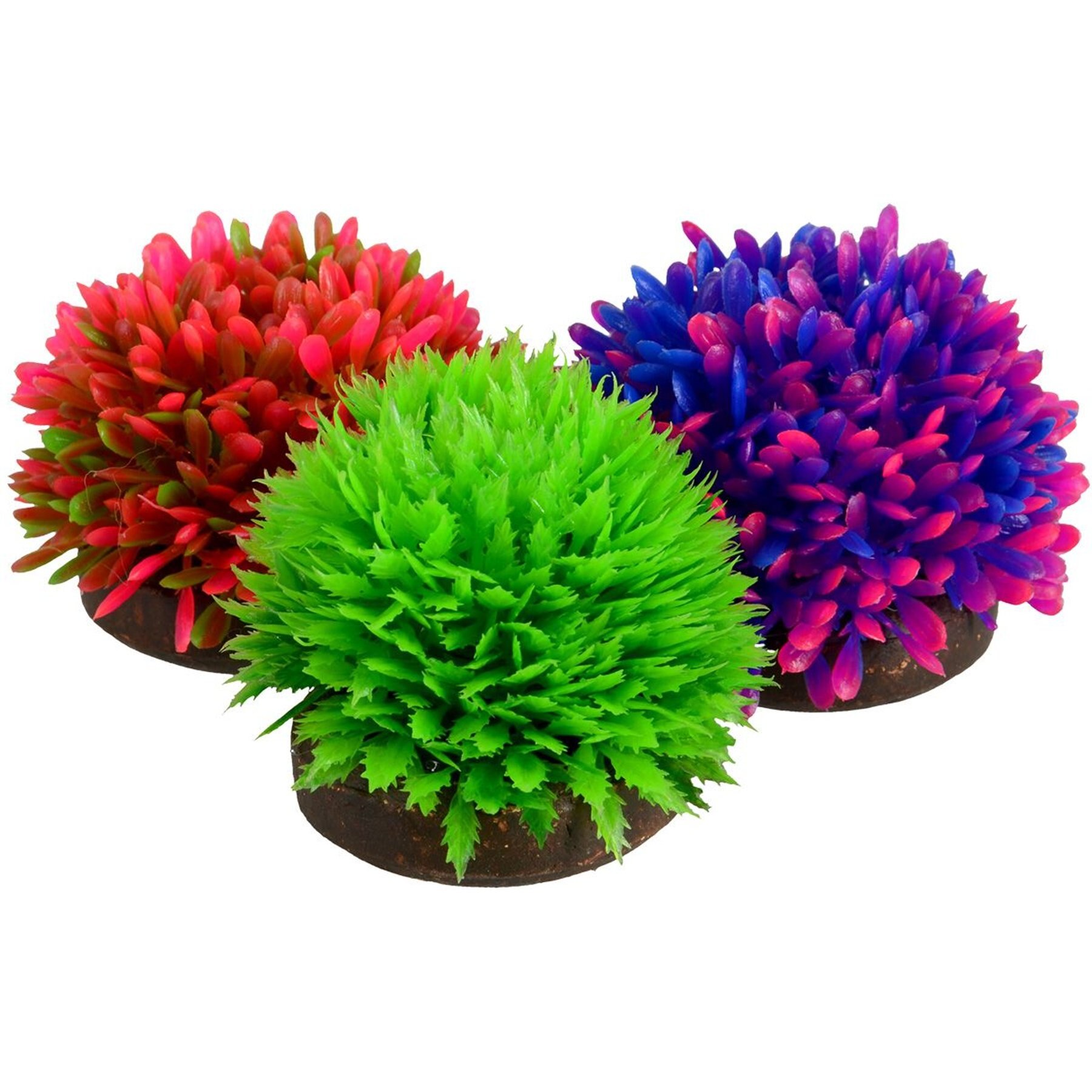 Underwater Treasures Foreground Plant Balls Fish Ornament, 3 count
