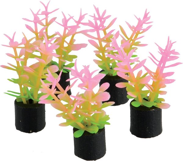 Underwater Treasures Mini Plant Grass Fish Ornament, 1.5-in, 5 count, Pink & Green slide 1 of 1
