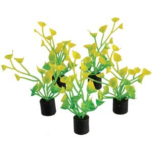 Underwater Treasures Mini Plant Yellow & Green Fish Ornament, 2-in, 5 count