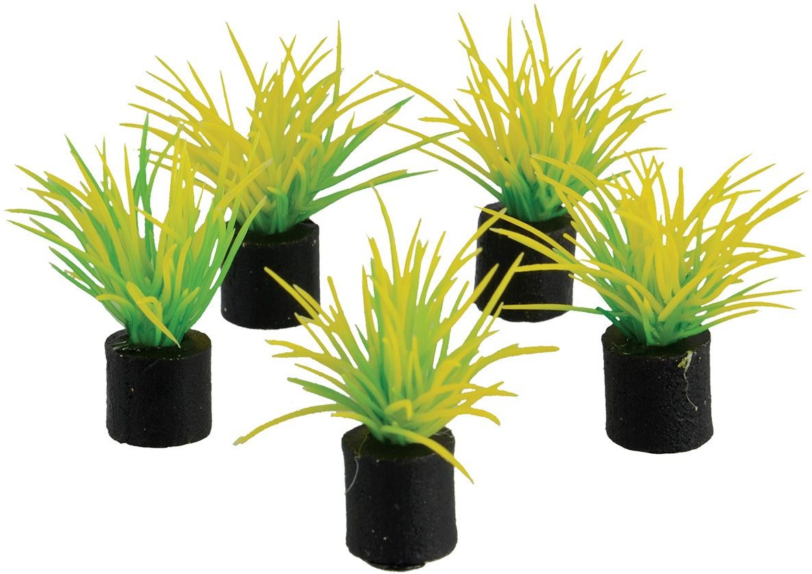 Underwater Treasures Mini Plant Purple Grass Fish Ornament, 5 count