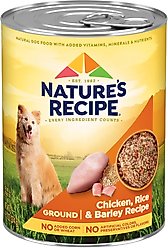 Nature's Recipe Ground Chicken, Rice & Barley Recipe Wet Dog Food, 13.2-oz, case of 12