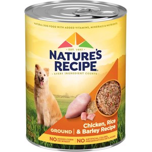 Nature's Recipe Original Chicken, Rice & Barley Recipe Ground Canned Dog Food, 13.2-oz, case of 12