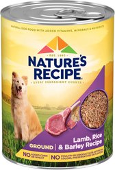 Nature's Recipe Ground Lamb, Rice & Barley Recipe Wet Dog Food, 13.2-oz, case of 12