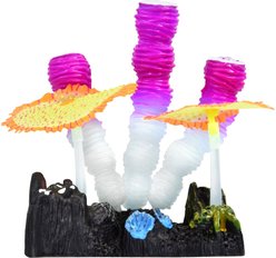 Underwater Treasures Glow Action Sponge & Carpet Corals Fish Ornament, Purple