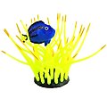 Underwater Treasures Glow Action Bubbling Blue Tang in Anemone Fish Ornament, Yellow
